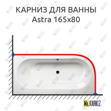 Карниз для ванны Alpen Astra 165х80 Усиленный 25 мм MrKARNIZ