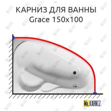 Карниз для ванны GNT GRACE 150х100 Усиленный 25 мм MrKARNIZ