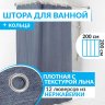 Штора для ванной LEN 200х200 см голубая фото 1